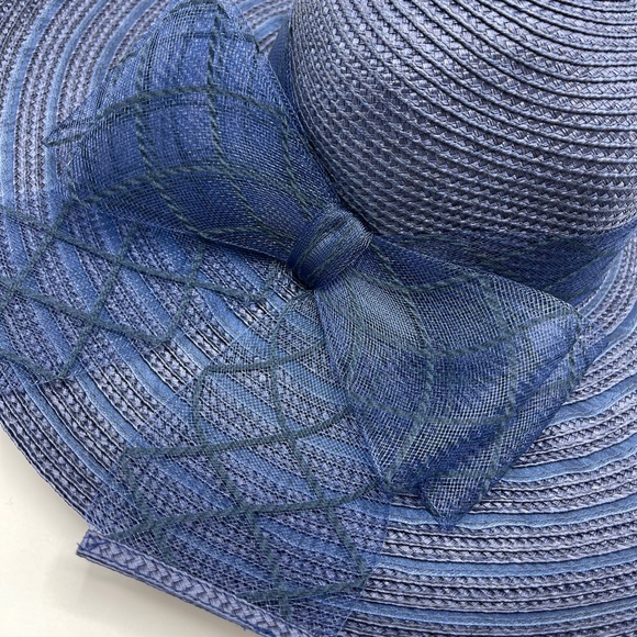 Josette Womens Blue Hat With Bow One Size - Picture 2 of 8